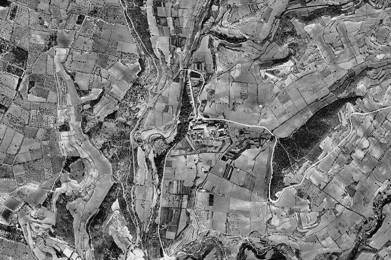 Ortofoto de 1956-1957 del núcleo de Aiguamúrcia
