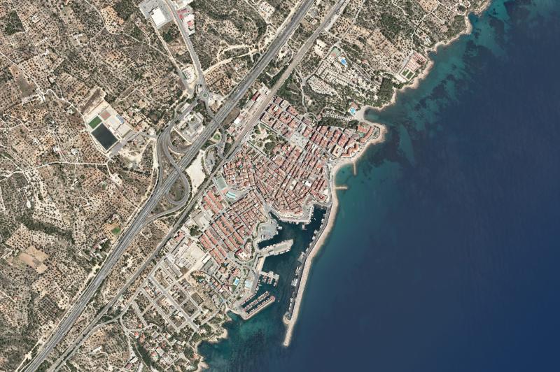 Ortofoto actual del núcleo de L'Ametlla de Mar