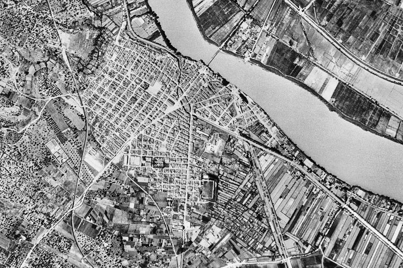 Ortofoto de 1956-1957 del núcleo de Amposta