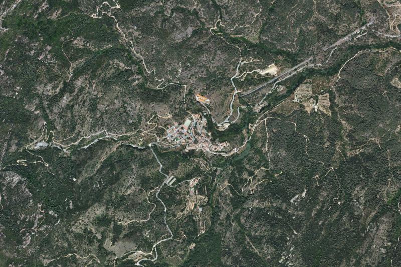 Ortofoto actual del núcleo de L'Argentera