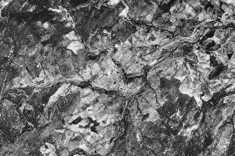 Ortofoto de 1956-1957 del núcleo de L'Argentera