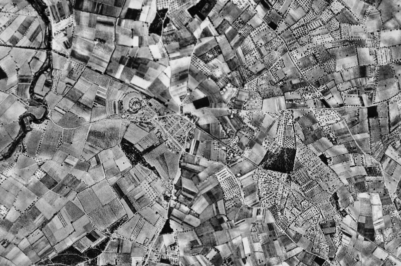 Ortofoto de 1956-1957 del núcleo de Banyeres del Penedès