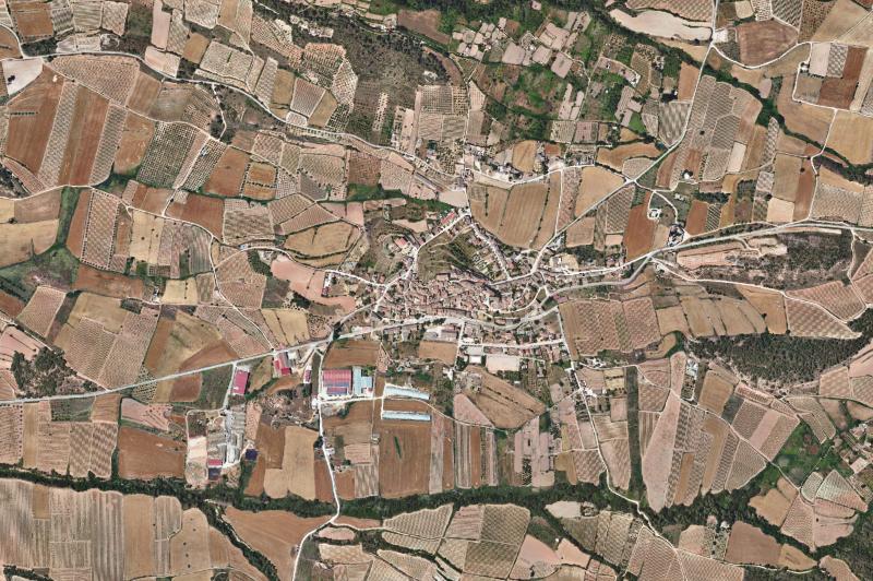 Ortofoto actual del núcleo de Barberà de la Conca