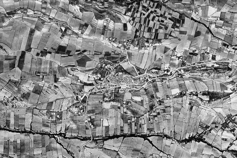 Ortofoto de 1956-1957 del núcleo de Barberà de la Conca