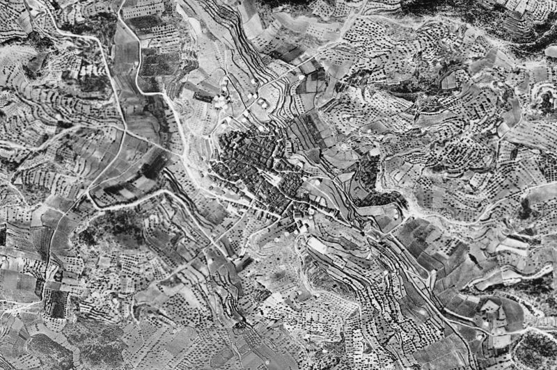 Ortofoto de 1956-1957 del núcleo de Batea
