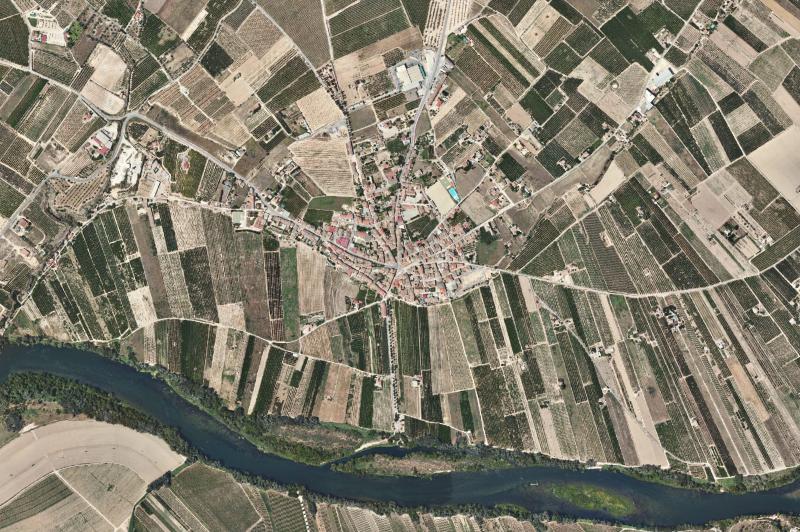Ortofoto actual del núcleo de Benissanet