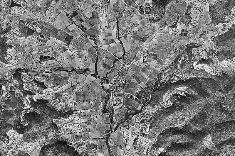 Ortofoto de 1956-1957 del núcleo de Bonastre