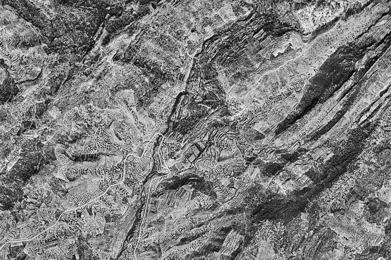 Ortofoto de 1956-1957 del núcleo de Cabacés