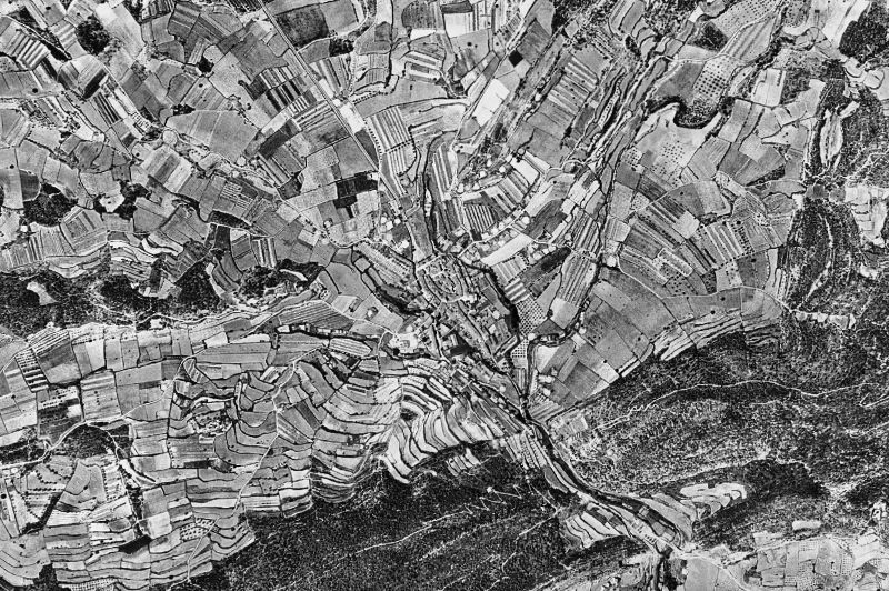 Ortofoto de 1956-1957 del núcleo de Cabra del Camp