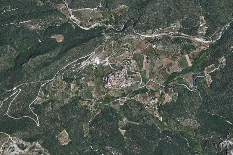Ortofoto actual del núcleo de Capafonts