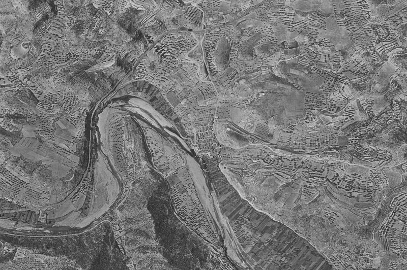 Ortofoto de 1956-1957 del núcleo de Caseres