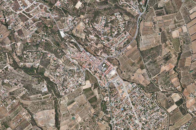 Ortofoto actual del núcleo de Castellvell del Camp