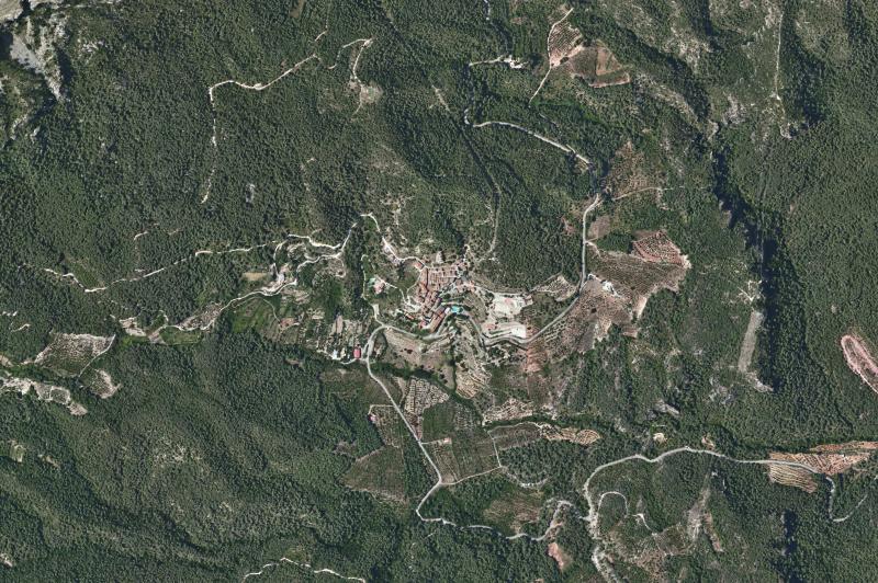 Ortofoto actual del núcleo de Colldejou