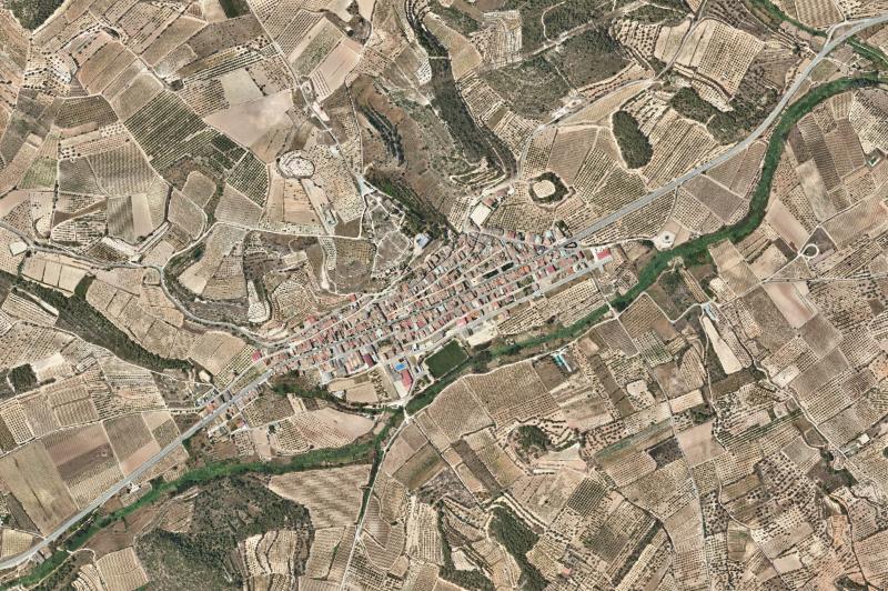 Ortofoto actual del núcleo de Corbera d'Ebre