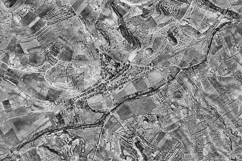 Ortofoto de 1956-1957 del núcleo de Corbera d'Ebre