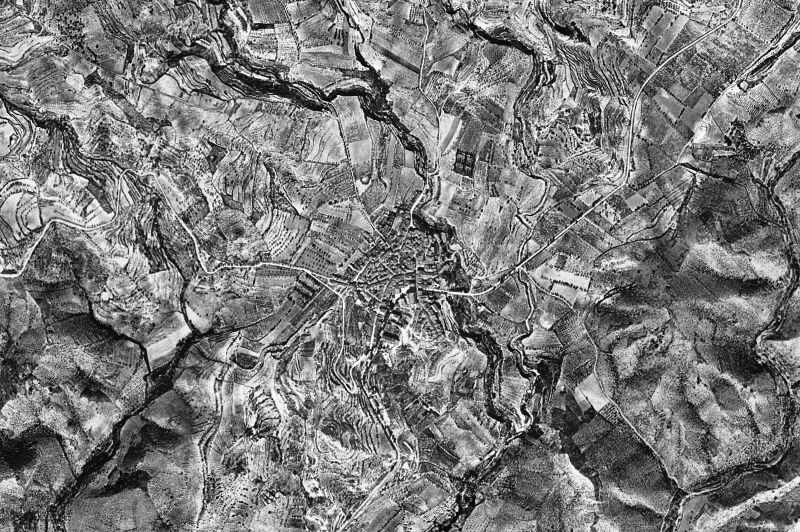 Ortofoto de 1956-1957 del núcleo de Cornudella de Montsant