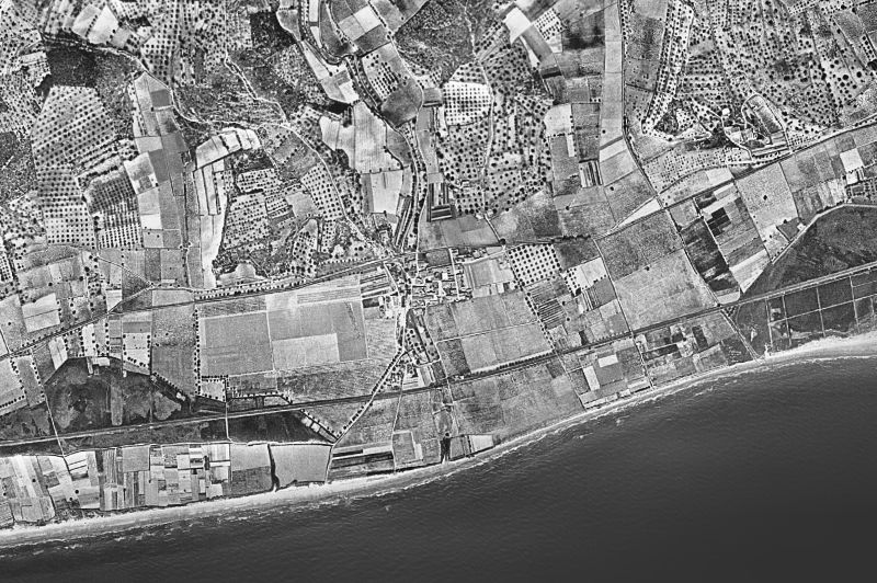 Ortofoto de 1956-1957 del núcleo de Cunit