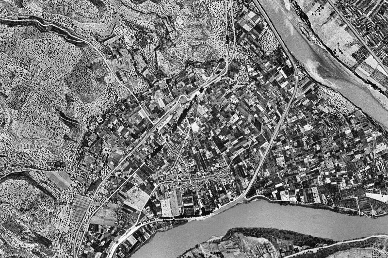 Ortofoto de 1956-1957 del núcleo de Xerta