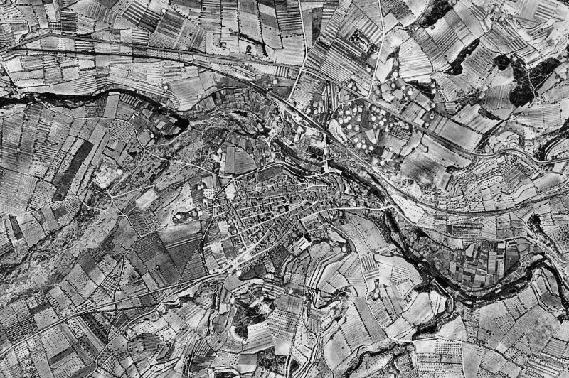 Ortofoto de 1956-1957 del núcleo de L'Espluga de Francolí