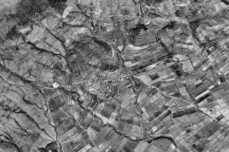 Ortofoto de 1956-1957 del núcleo de Figuerola del Camp