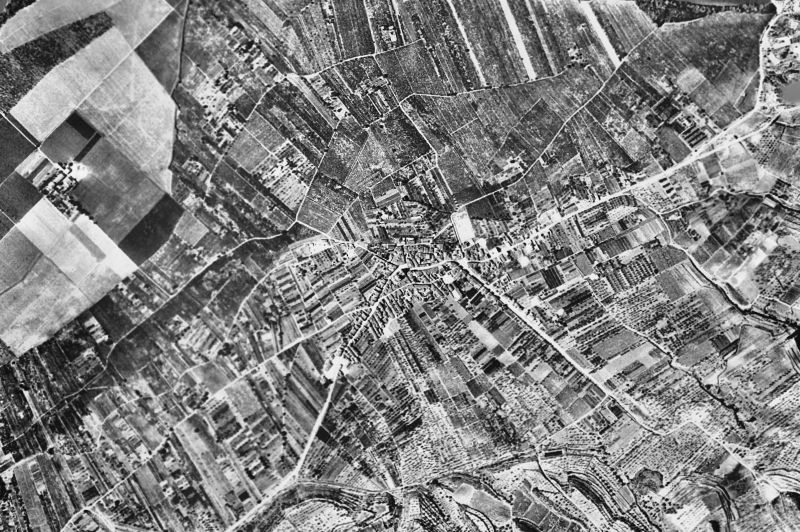 Ortofoto de 1956-1957 del núcleo de Ginestar