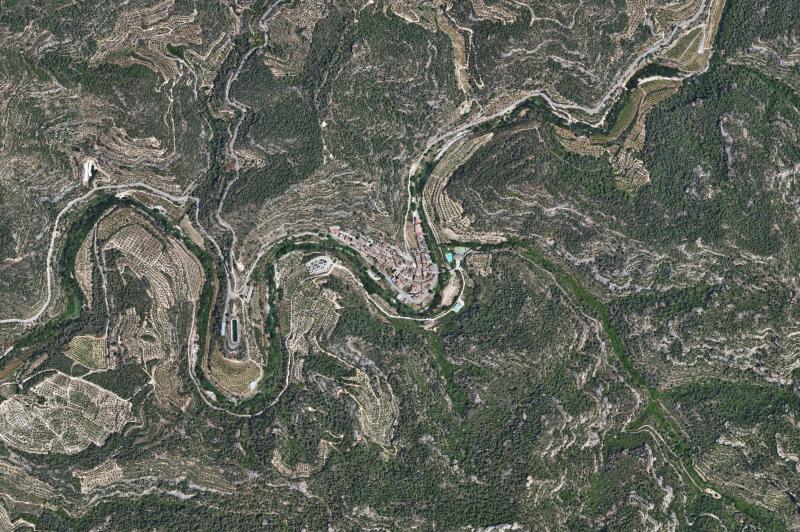 Ortofoto actual del núcleo de Margalef