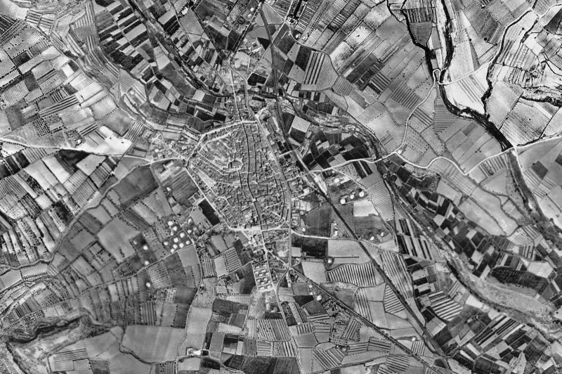 Ortofoto de 1956-1957 del núcleo de Montblanc