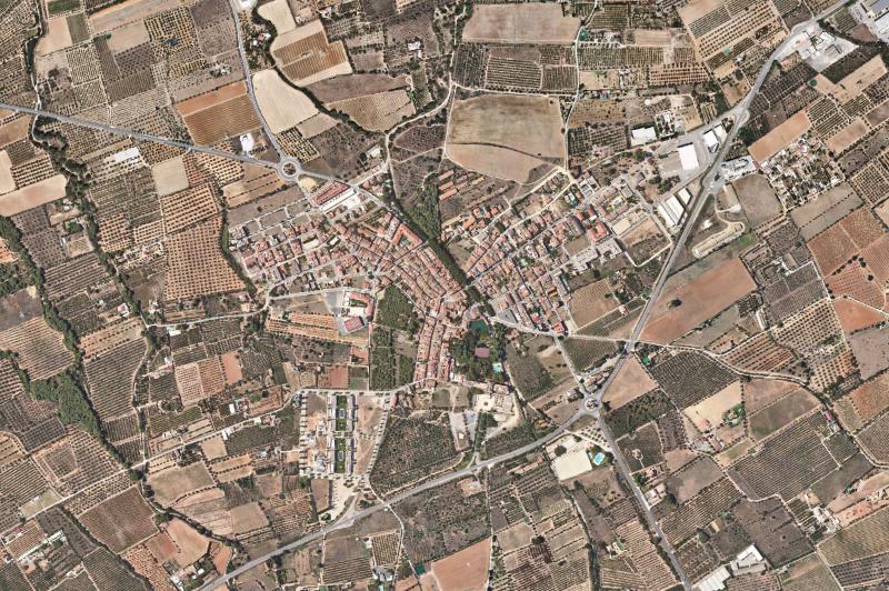 Ortofoto actual del núcleo de Montbrió del Camp