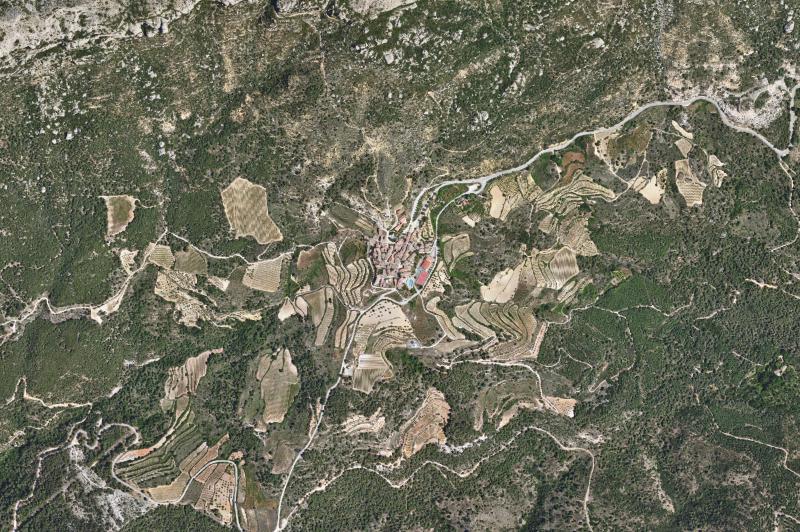 Ortofoto actual del núcleo de La Morera de Montsant