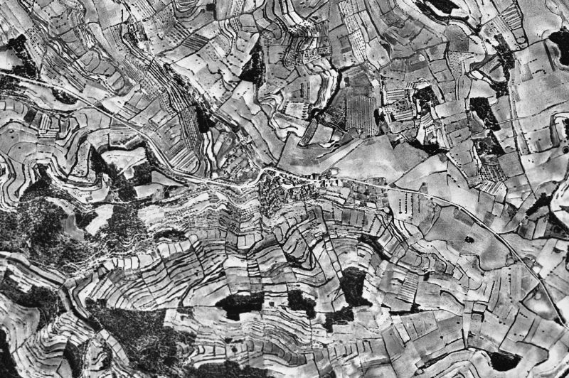 Ortofoto de 1956-1957 del núcleo de Passanant i Belltall