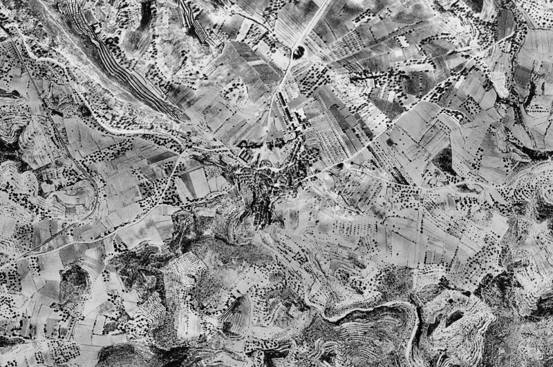Ortofoto de 1956-1957 del núcleo de El Pinell de Brai