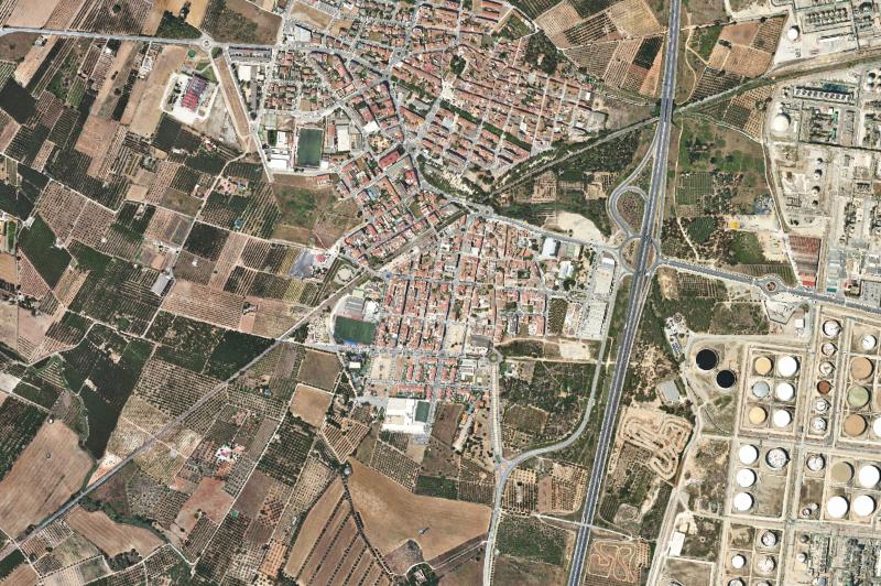 Ortofoto actual del núcleo de La Pobla de Mafumet