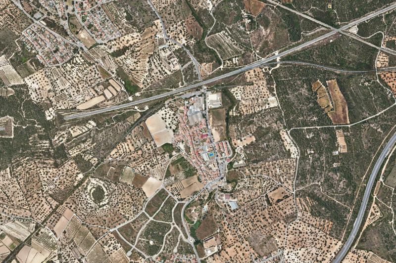 Ortofoto actual del núcleo de La Pobla de Montornès