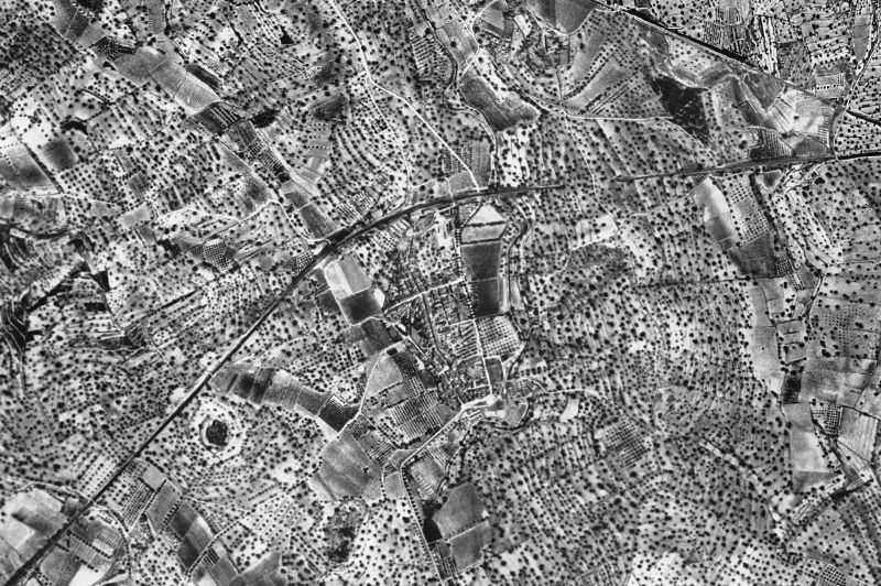 Ortofoto de 1956-1957 del núcleo de La Pobla de Montornès