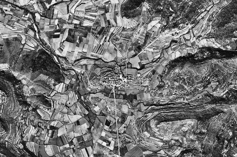 Ortofoto de 1956-1957 del núcleo de Prades