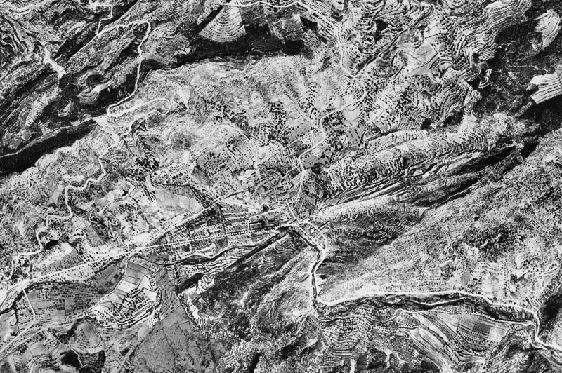 Ortofoto de 1956-1957 del núcleo de Prat de Comte