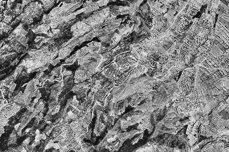 Ortofoto de 1956-1957 del núcleo de Rasquera