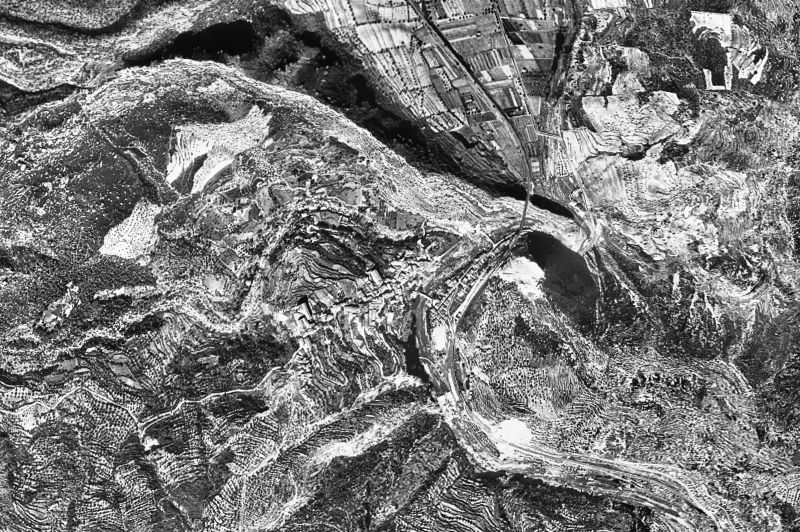 Ortofoto de 1956-1957 del núcleo de La Riba