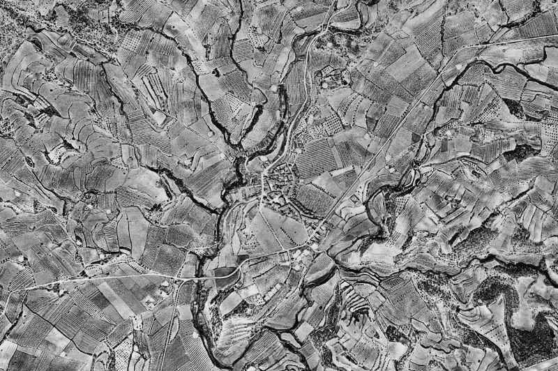 Ortofoto de 1956-1957 del núcleo de Rocafort de Queralt