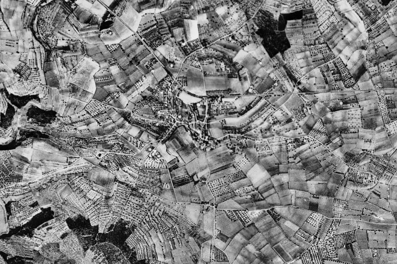 Ortofoto de 1956-1957 del núcleo de Rodonyà