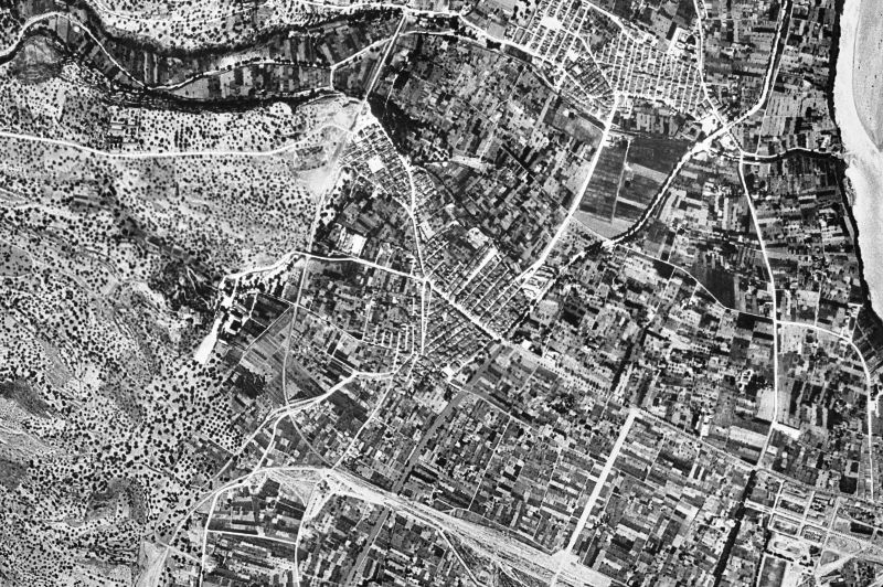 Ortofoto de 1956-1957 del núcleo de Roquetes