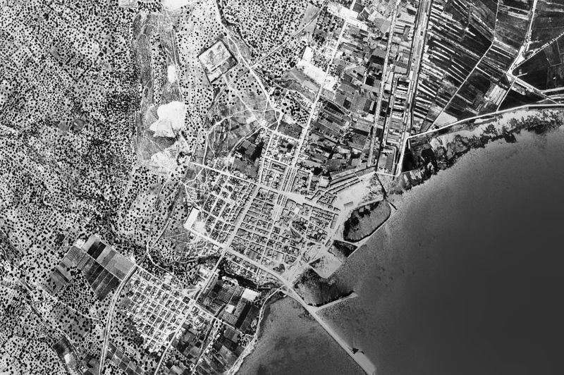 Ortofoto de 1956-1957 del núcleo de La Ràpita