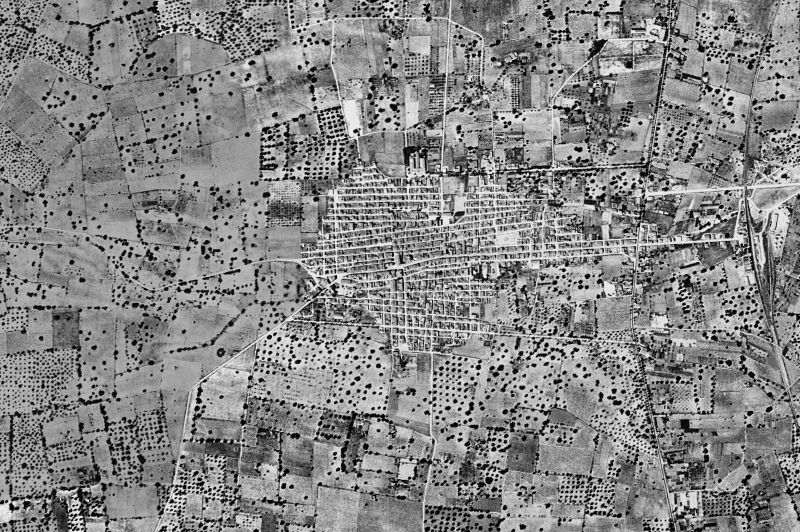 Ortofoto de 1956-1957 del núcleo de Santa Bàrbara