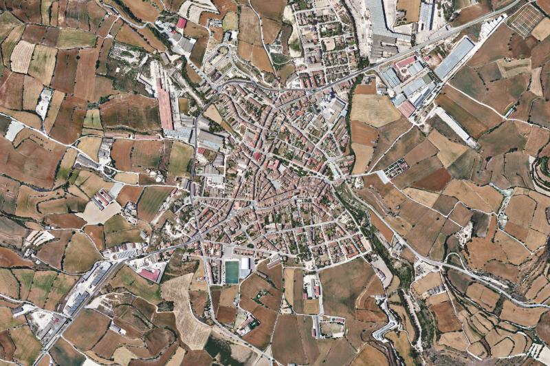 Ortofoto actual del núcleo de Santa Coloma de Queralt