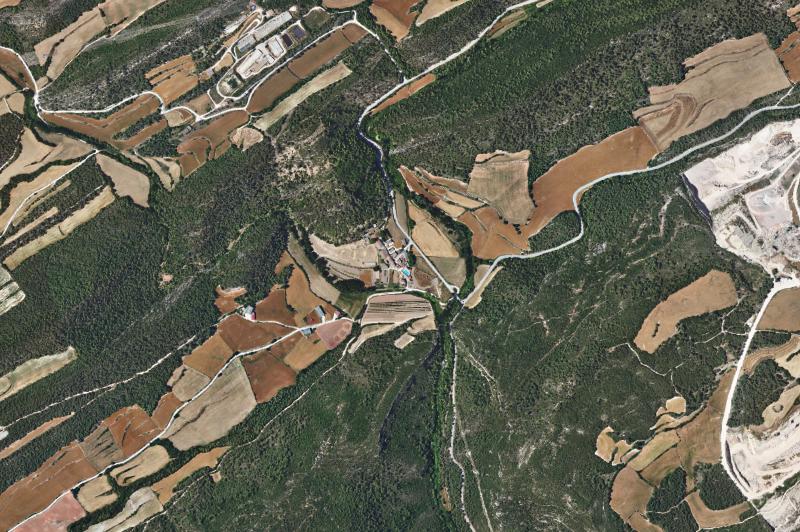 Ortofoto actual del núcleo de Pontils