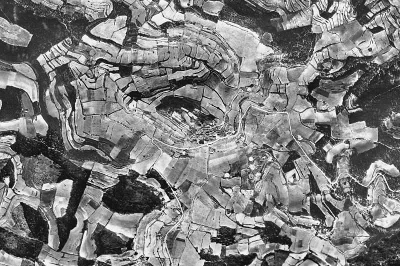 Ortofoto de 1956-1957 del núcleo de Savallà del Comtat