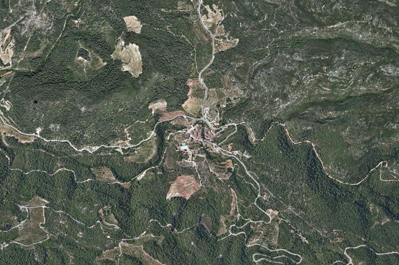 Ortofoto actual del núcleo de La Torre de Fontaubella