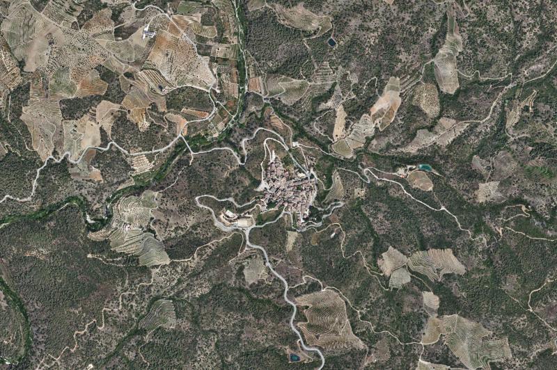 Ortofoto actual del núcleo de Torroja del Priorat