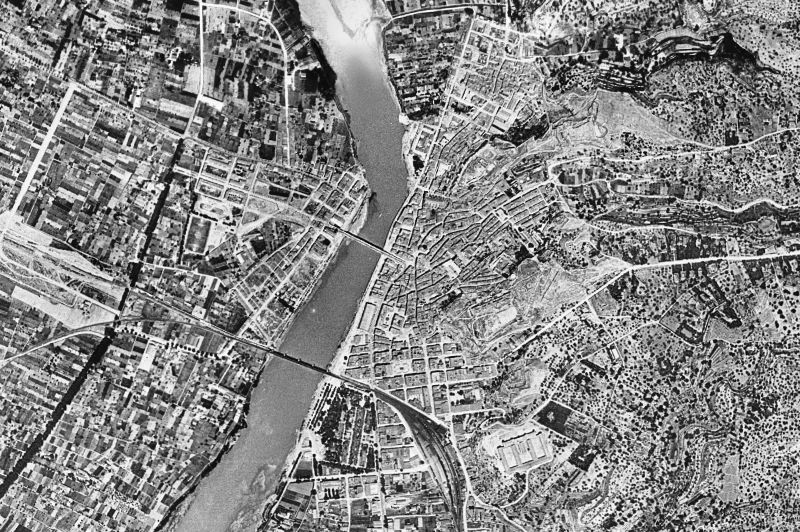 Ortofoto de 1956-1957 del núcleo de Tortosa