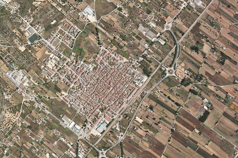 Ortofoto actual del núcleo de Ulldecona